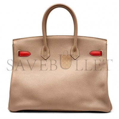 HERMÈS MASTER BIRKIN 35 TOGO SWIFT LEATHER THREE-TONE SILVER BUCKLE BAG H028366CC05 (35*28*18cm)